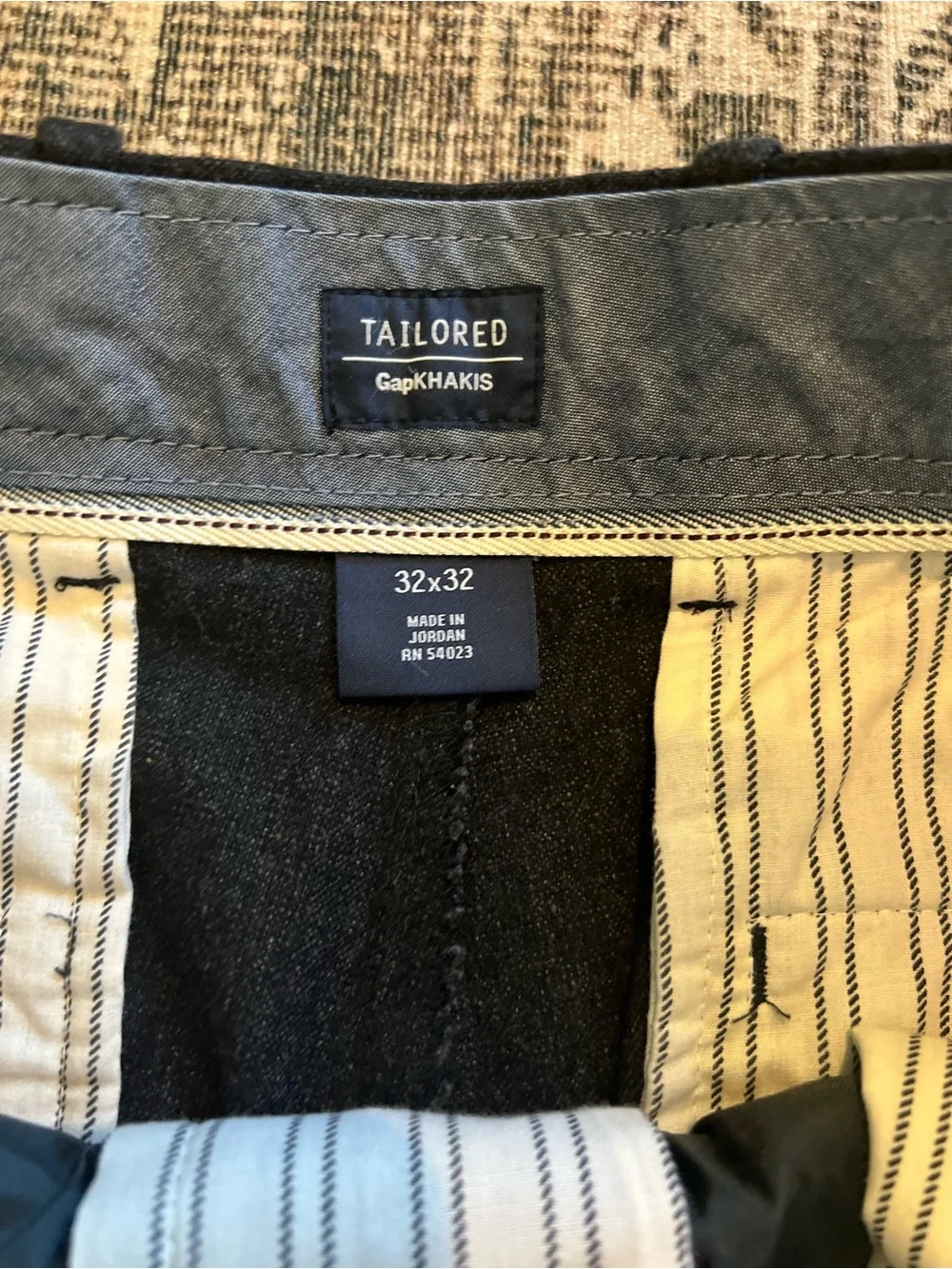 Gap Khakis Tailored Straight Fit Italian Wool Dress Pants Charcoal Grey 32x32